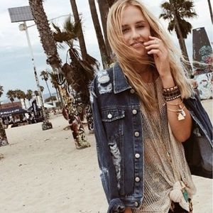 LF cream mesh knit top